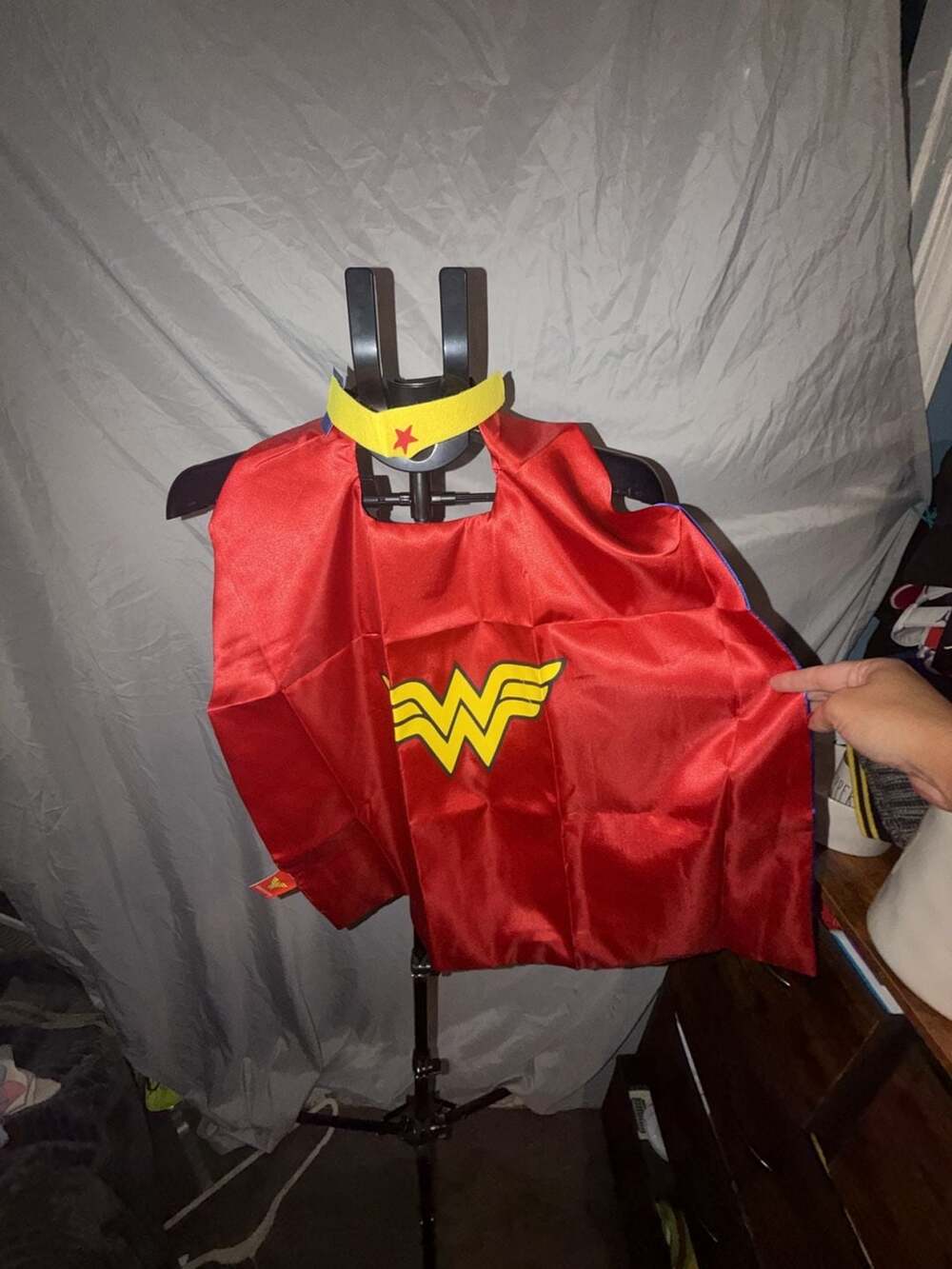 Rubie's Wonder Woman Cape And Headband Set One Size Red Blue Child Costume